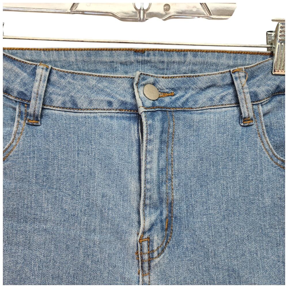 Y2K Embroidered Flare Jeans Women’s 14 Floral Boho Hippie Wide Leg Bell Bottom - Picture 7 of 13
